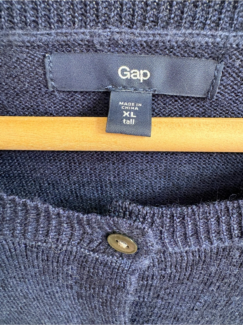TALL Navy Button-Up Wool Blend Cardigan Sweater XL Tall - Picture 2 of 11